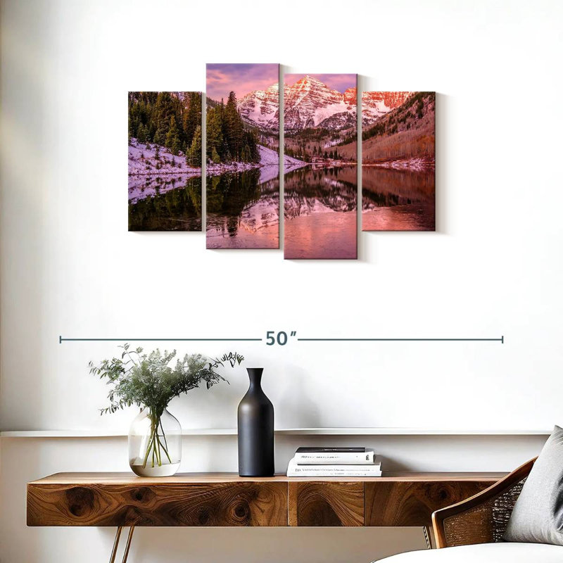 Alvord Maroon Bells, lever de soleil rose, H 22 po x l 36 po