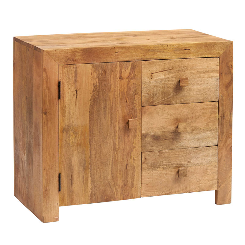 Adeliza Solid Wood 88cm W 3 - Drawer Chest of Drawers