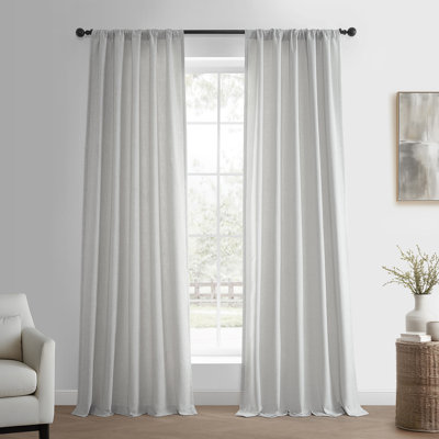 Basic Faux Linen Curtain Pair - 2 Panels - Light Filtering Window Curtains