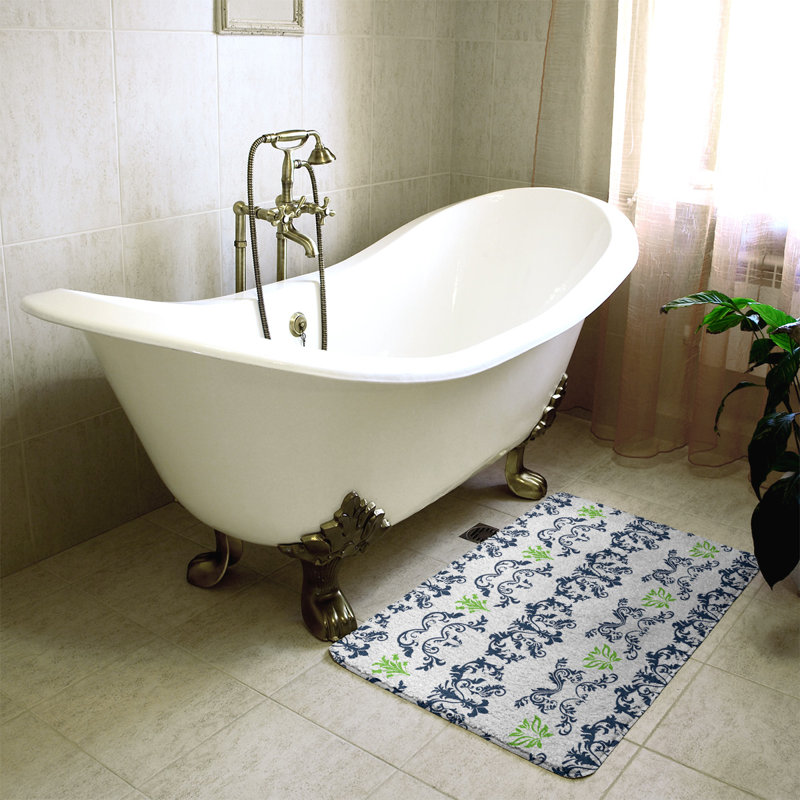 Tapis pour salle de bain Seattle Football Baroque, l 17 po x L 24 po, Bleu marine université / blanc / vert action