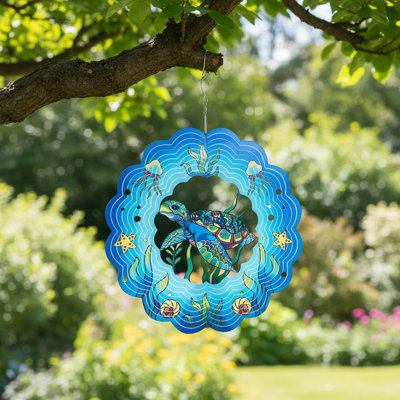 12In Metal Animal Wind Turning Hanging Decoration Wind Spinners Metal Purple Butterfly Blue Dragonfly Bird Wind Spinner Hanging-Ornament For Indoor Outdoor Garden Yard Decoration, T