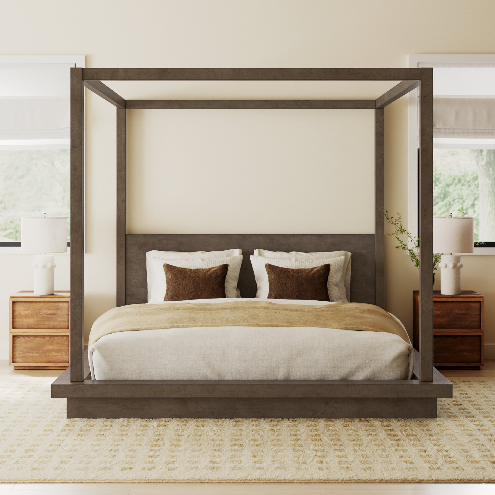 Brooks Solid Wood Canopy Bed, King