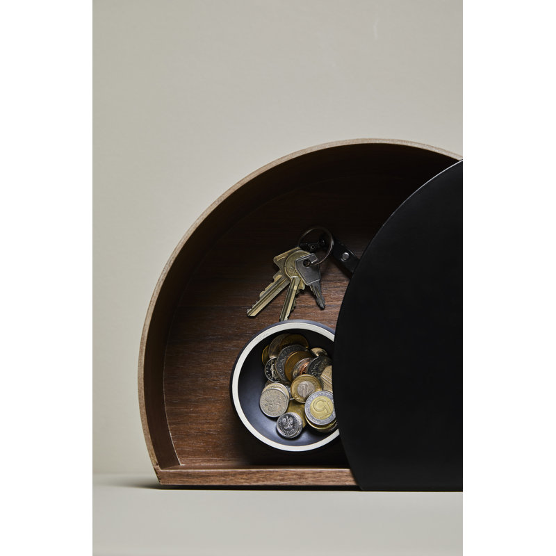 Wallie Wall Drawer, Black/Walnut