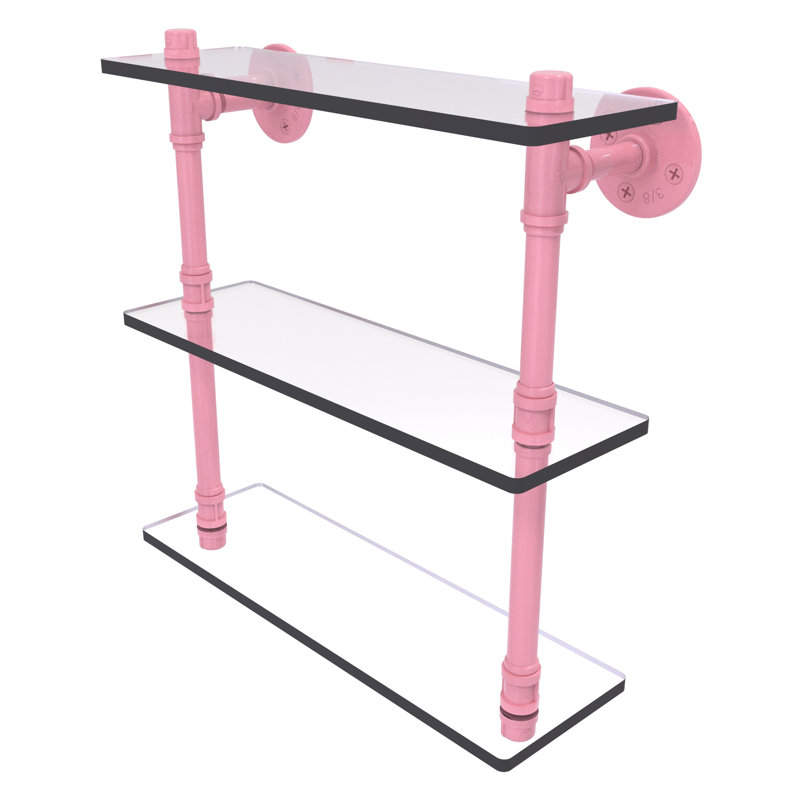 Tablette flottante 3 pièces Pipeline, H 16,9 po x l 16 po x P 5,6 po, Rose