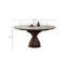 Sintered Stone Solid + Manufactured Wood Stainless Steel white and brown Dining Table-276124211