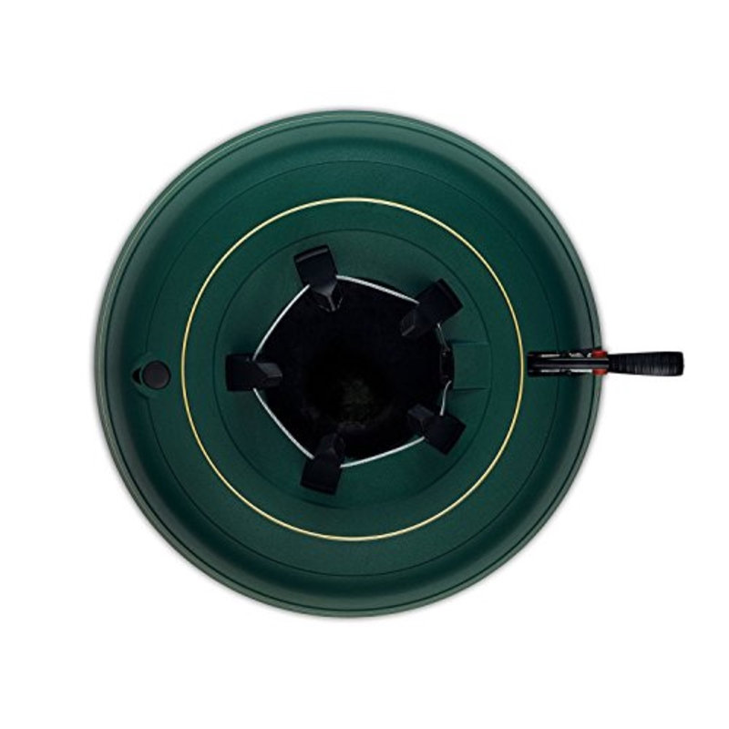 KRINNER Christmas Tree Genie XXL - Green Tree Stand - Original Single Cable Operation, Holds up to 12 ft Live Trees - Foot Pedal Setup & Water Reservoir with Level Indicator - German Made