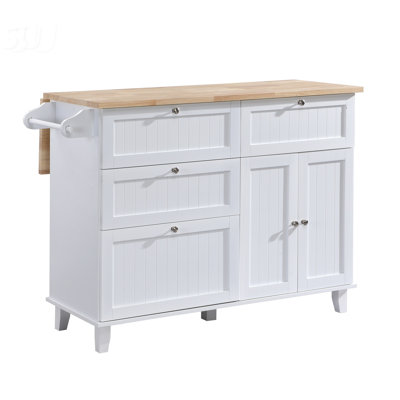 Ensemble d'îlot de cuisine Farmhouse avec abattant et 2 sièges, rangement spacieux et tablette réglable pour les cuisines modernes