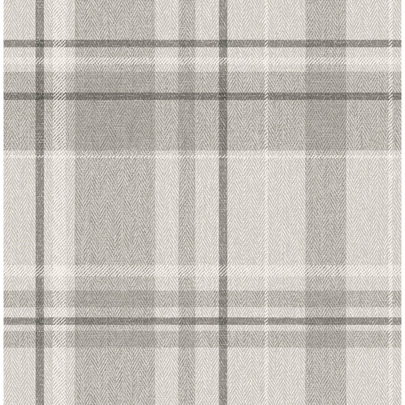 Papier peint à chevrons écossais Harris, Gris