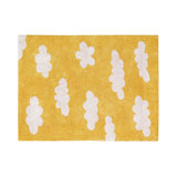 Hand Knotted Cotton Abstract Area Rug in Yellow/White