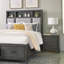 Table de chevet style transitionnel avec finition grise et meubles de chambre à coucher 1 pièce