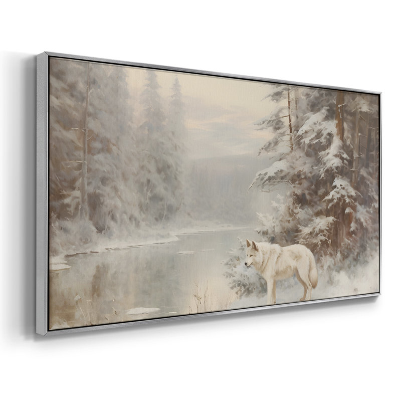 Série paysage - CMXCV - Toile tendue avec châssis encadré - Prêt à être accroché, Argent argent, H 17 po x l 33 po
