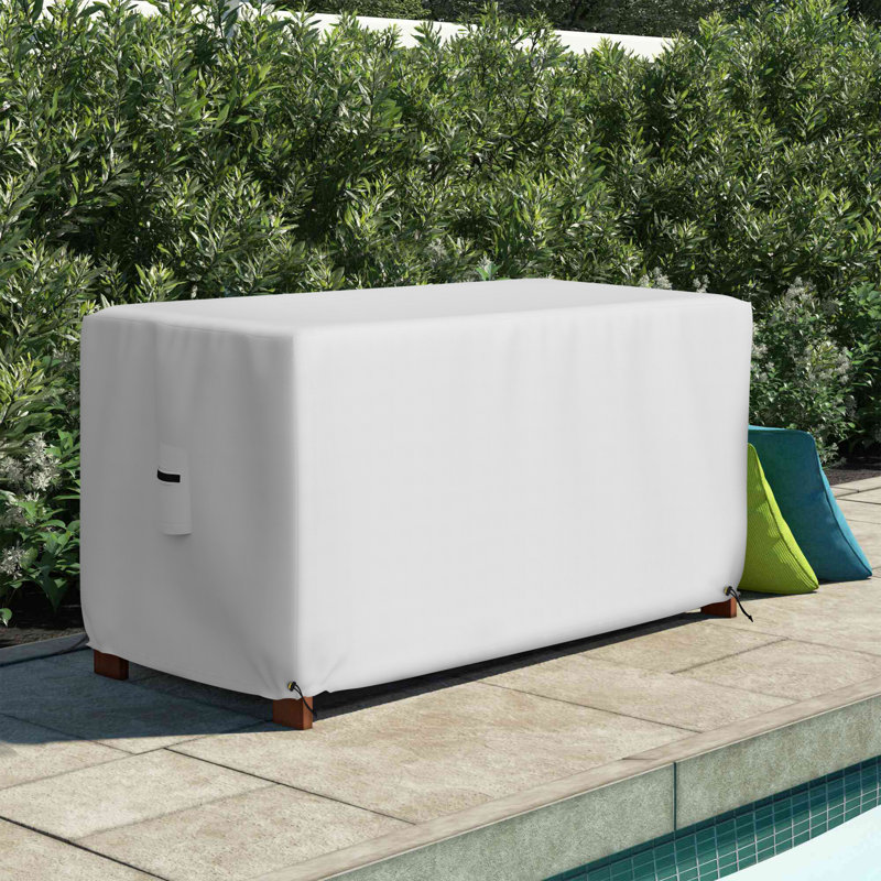 Heavy-Duty Waterproof Rectangle Ottoman Outdoor Deck Box Cover, Outdoor Rectangle Storage Box Bench Patio Deck Box Cover
