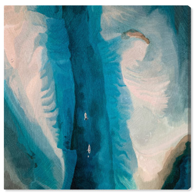 Deep Blue Kayak Canvas Colorful Abstract Wall Art by Art Remedy