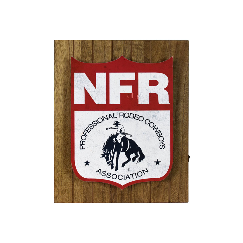 American Art Decor NFR PRCA LED Shield Wall Sign - Western Cowboy Chic Decor