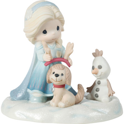 Figurine Precious Moments Disney Frozen Elsa Girl and Dog Sven 5,31 pouces