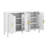 Modern Stripe Door Storage Cabinet,4-Door Sideboard With Back-Of-Door Storage Racks & Side Hooks,Adjustable Shelves-121352291