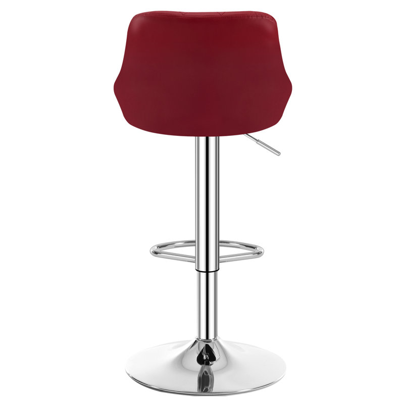 Swivel Upholstered Adjustable Height Counter Stool, Bordeaux, 2