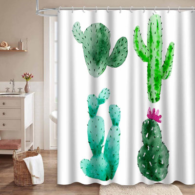 Aquarelle, cactus, plante grasse, botanique, naturel, voeux avec 12 crochets