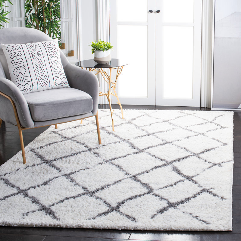 Tapis à poils longs Zettie, Tapis de couloir 2 pi 3 po x 8 pi