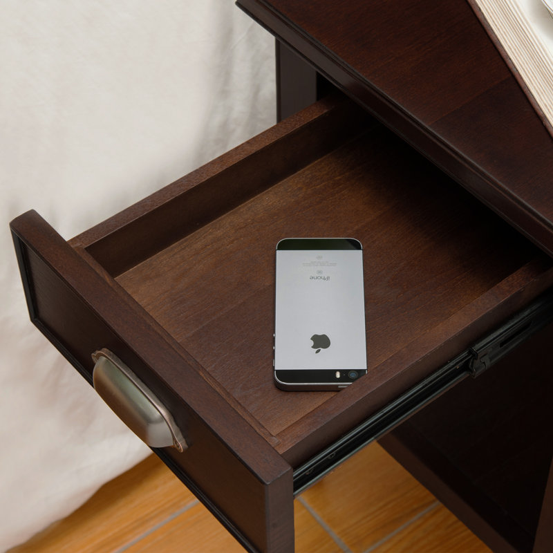 Laurent Solid Wood Lamp Table, Chocolate Cherry
