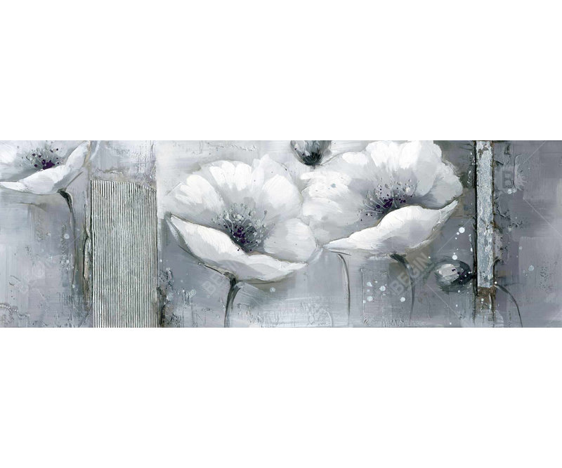 Grayscale Flowers Canvas | Floral Botanical Wall Art Decor