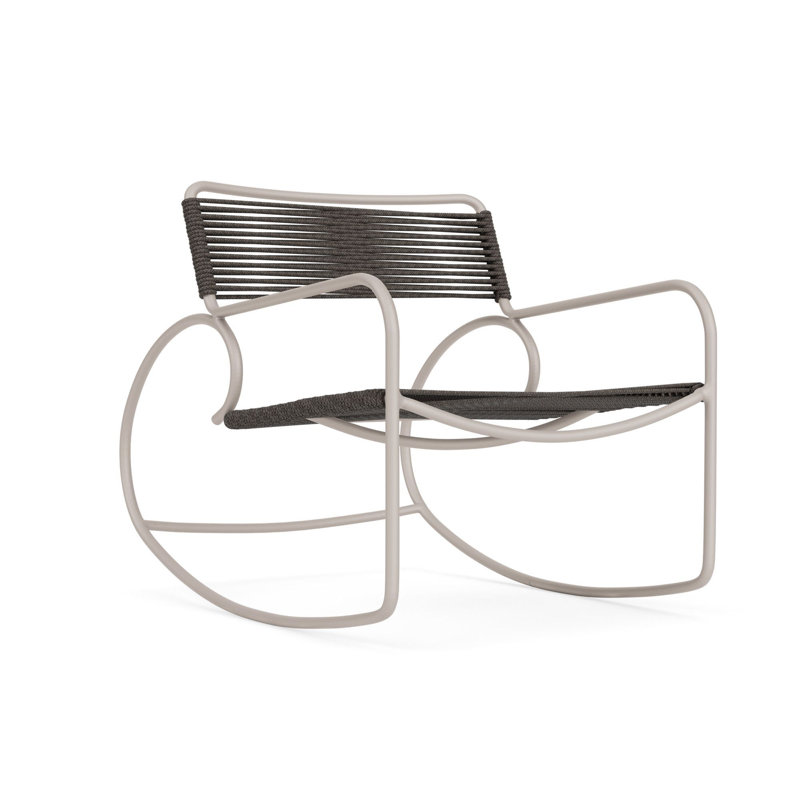 Walter Lamb Outdoor Rocker Chair, Dove/Brown