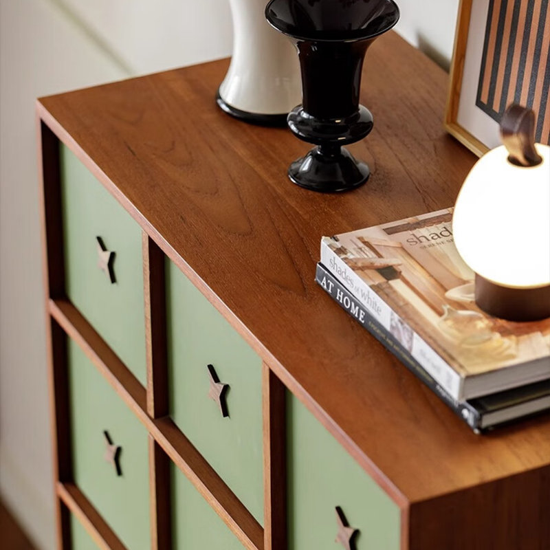 Armoire de rangement simple et rétro verte