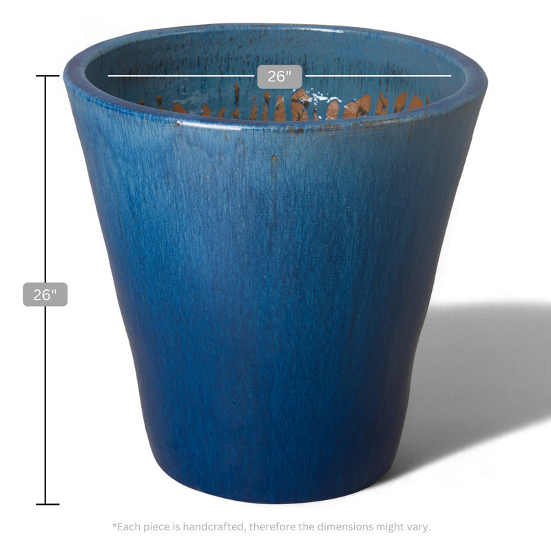Pot à fleurs Lowden, Bleu, H 26 po x l 26 po x P 26 po