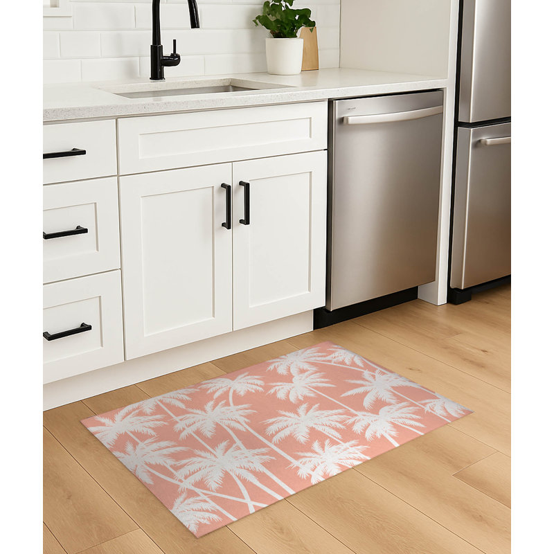 Tapis de cuisine Palm, Rectangle 4pi x 6 pi, Corail