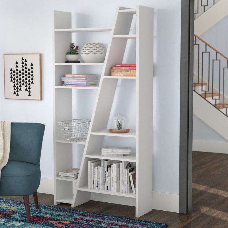Abbington 195cm H x 97cm W Geometric Bookcase, White