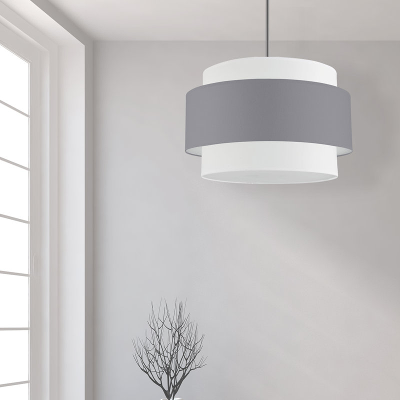 Lustre incandescente 4 lumières Priya, H 14 po x l 22 po x P 22 po, Noir / blanc, Noir / blanc