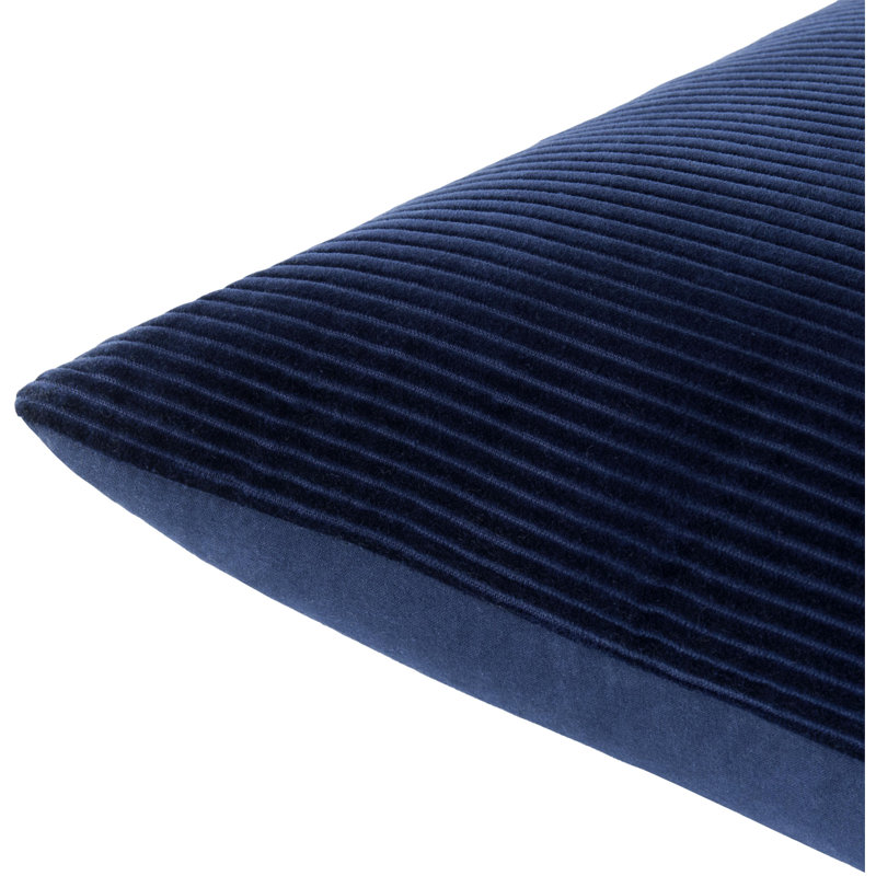 Corduroy Quarters  Accent Pillow Cover & Insert, Down Blend, Navy, Square 20"