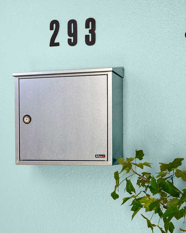 Allux Steel Wall Mounted Mailbox, Galvanized