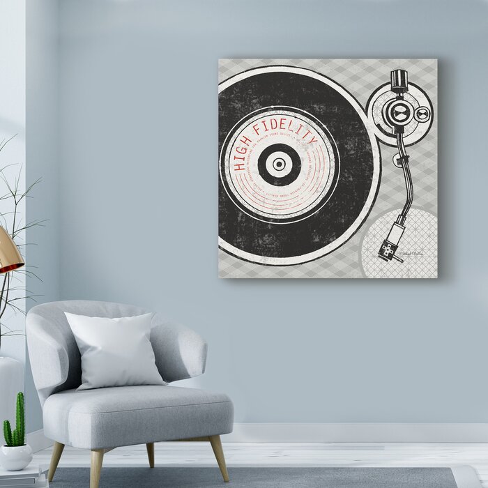 Williston Forge Vintage Analog Record Player On Canvas by Michael ...