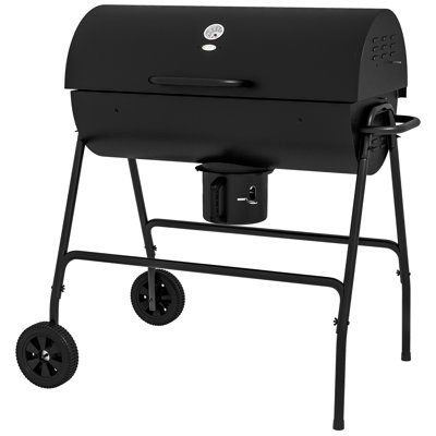 Barbecue au charbon avec 420 pieds carrés Surface de cuisson et roulettes pour les moments de plaisir en plein air. Parfait pique-nique de patio, fête dans la cour. Comprend des roues à thermomètre à cendres intégrées. Barbecue, amusant.
