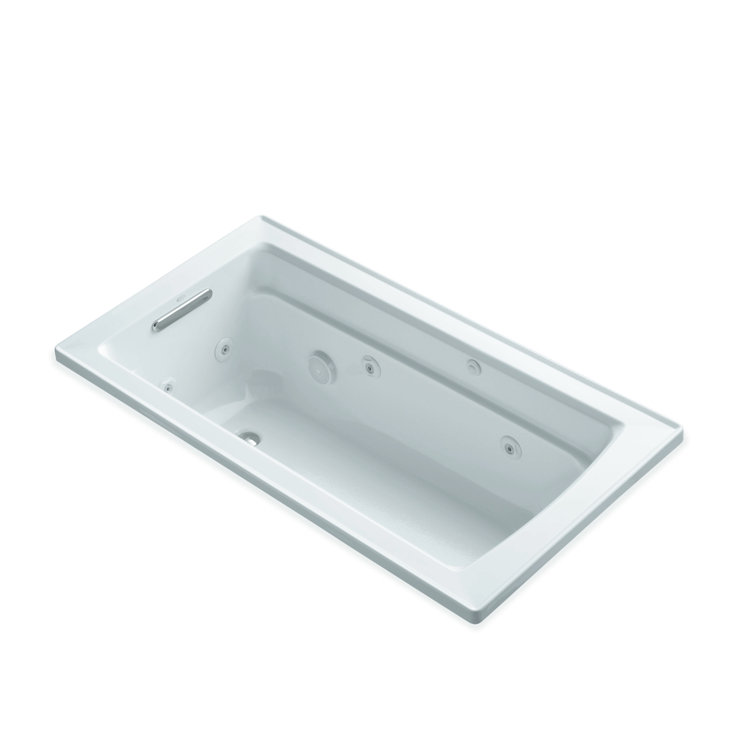 Archer® 60" x 32" Drop In Whirlpool Acrylic Bathtub with Heater