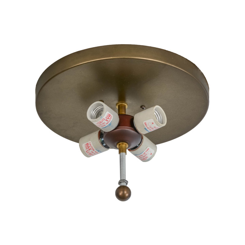 Rustic Copper and Glass Bear Flush Mount Light