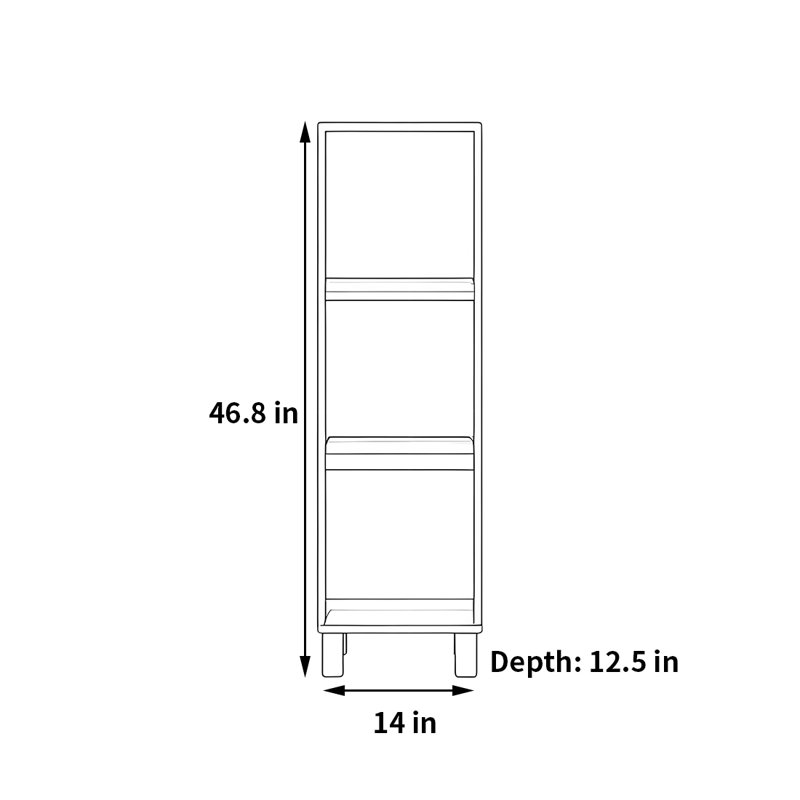 Schneider, (3 tablettes) H 46,8 po x l 14 po x P 12,5 po, Brun