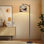 Lampe sur pied à arc avec abat-jour ajustable Scène côtière tranquille Lampe sur pied océan ondulé ciel pastel