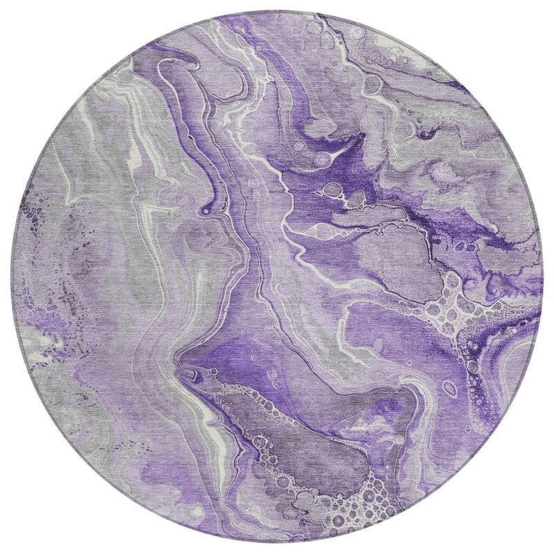 Caelara Purple Washable Indoor-Outdoor Rug - , 8' x 8'