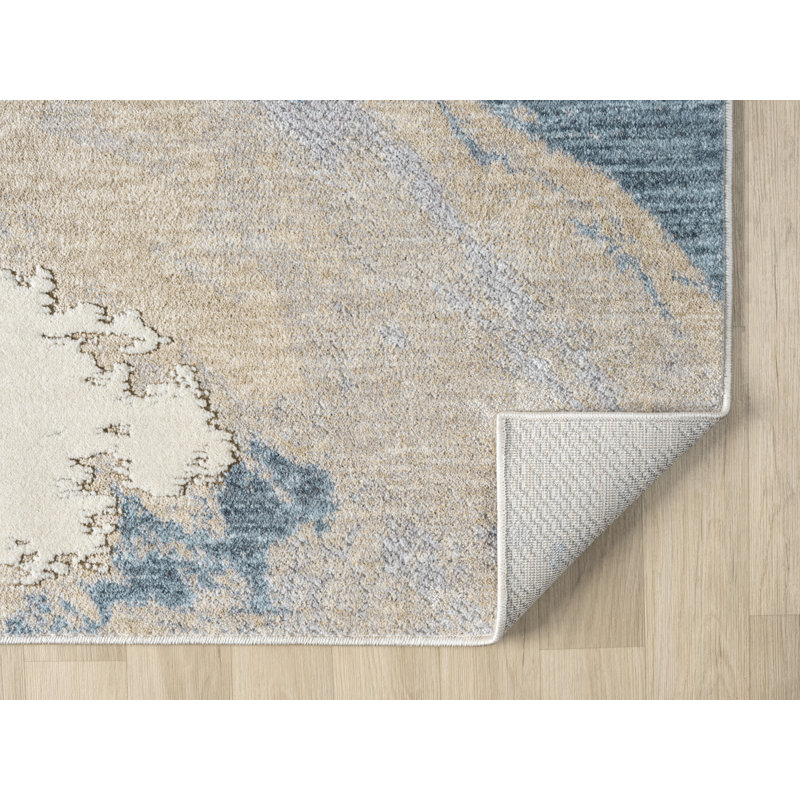 Tapis abstrait gris et beige Hause, Rectangle 7'8" x 10'8"
