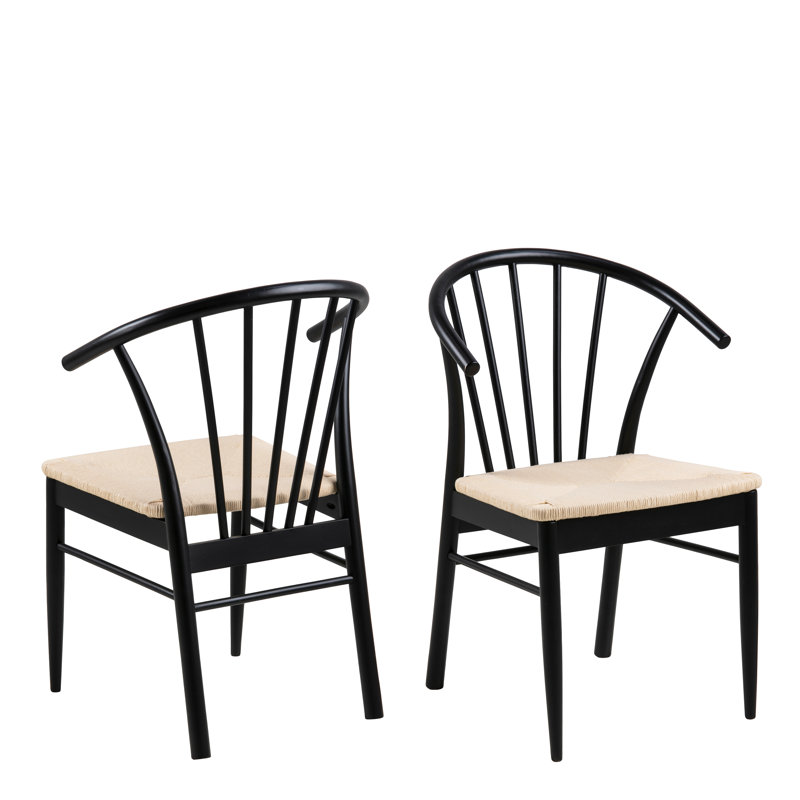 Noland 83cm H Cotton Blend Upholstered Armchair in White, 2, Black