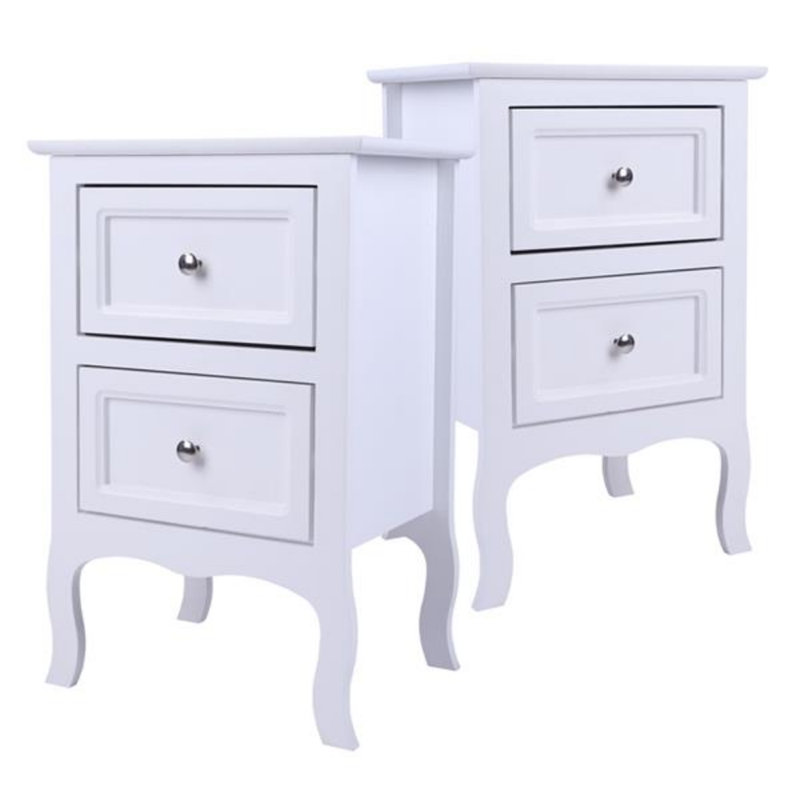 Sabina 39.9cm W Manufactured Wood Bedside Table, White