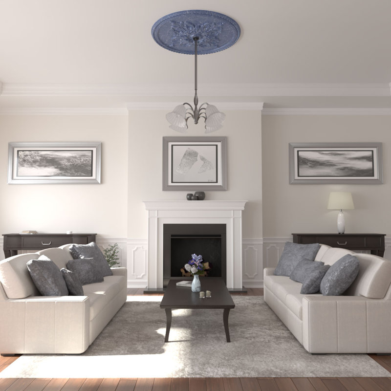 Petit médaillon de plafond classique Endurathane, diamètre extérieur de 40 1/4 po x P 3 1/8 po (convient aux auvents jusqu'à 10 po), finition peinte à la main pour abat-jour de nuit