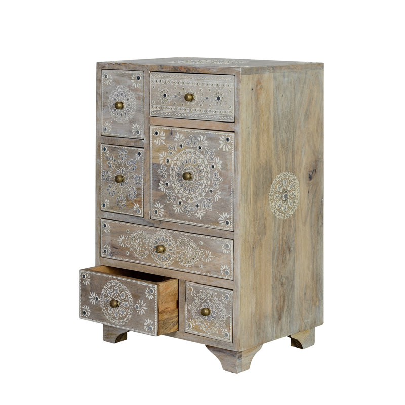 Clementon Solid Wood 42cm W 7 - Drawer Chest of Drawers