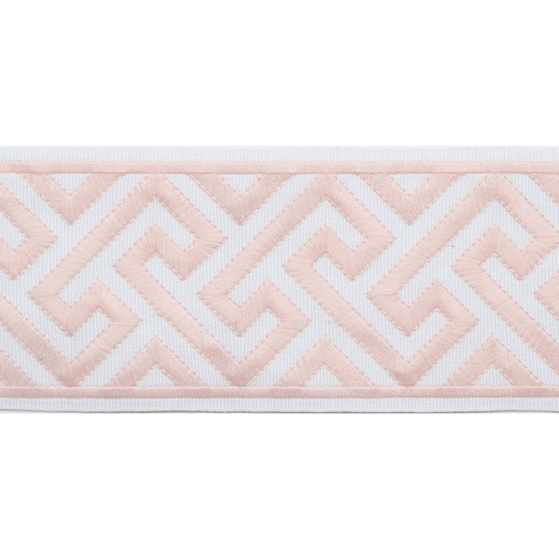 Tissu à bordure en ruban, Rosé / blanc