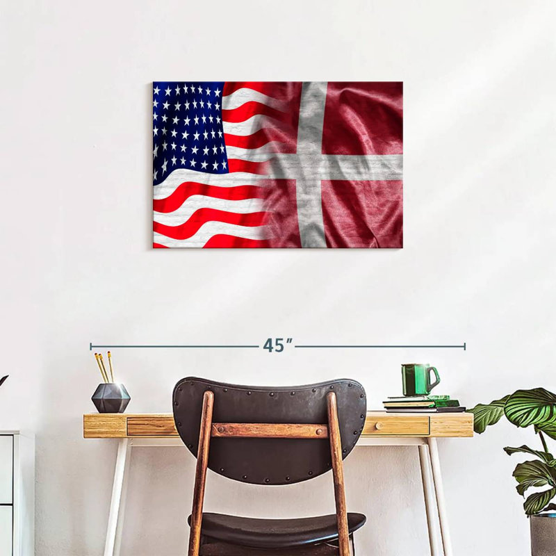 Borges USA And Denmark Flags, 20" H x 30" W
