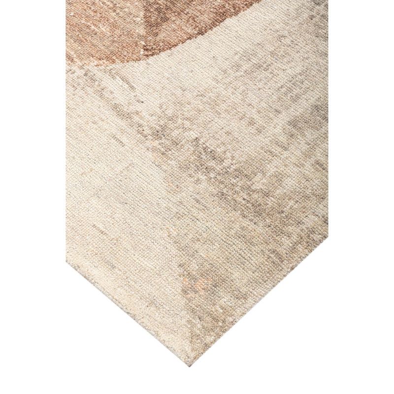 Hand Knotted Abstract Area Rug in Ivory/Blush, Rectangle 6' x 9'