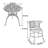 Rattan patio table and chair combination