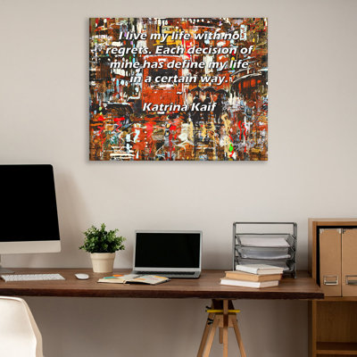 Toile tendue ArtsyQuotes Gallery par Katrina Kaif: «Je vis ma vie sans regrets. Chaque de mes choix a défini ma vie d'une certaine façon.